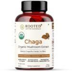 Rooted Actives, Siberian Chaga Mushroom Extract, Certified Organic| 35% Beta Glucans - Lab verified | Antioxidant & Vitality support (60 Veg Caps), - Fast Shipping to USA