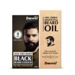 Deewal 9-Minute Beard Colour & Mooch & Beard Oil Combo | Natural-Looking, Ammonia-Free Beard Dye + Deep Nourishing Beard Oil | Long-Lasting Color, Healthy Beard Growth & Shine - Fast Shipping to USA & Canada