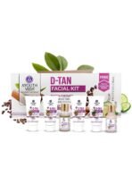 Ayouthveda D-TAN Six Steps Facial Kit for Tan Removal | D Tan Skincare Essentials For Clear Skin | Hydrates Skin With Cucumber, Aloe Vera & Green Tea | Remove Blemishes & Dark Spots (Pack of 1; 230g) - Fast Shipping to USA & Canada