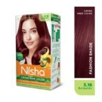Nisha Cream Hair Color, Permanent Hair Colour Burgundy, Silky & Shiny 100% Grey Coverage & Ammonia Free Color With Natural Henna Extract, 60G+60Ml - Fast Shipping to USA & Canada - Image 4