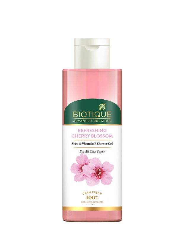 Biotique Advanced Organics Refreshing Cherry Blossom Shea & Vitamin E Shower Gel 200Ml - Fast Shipping to USA & Canada