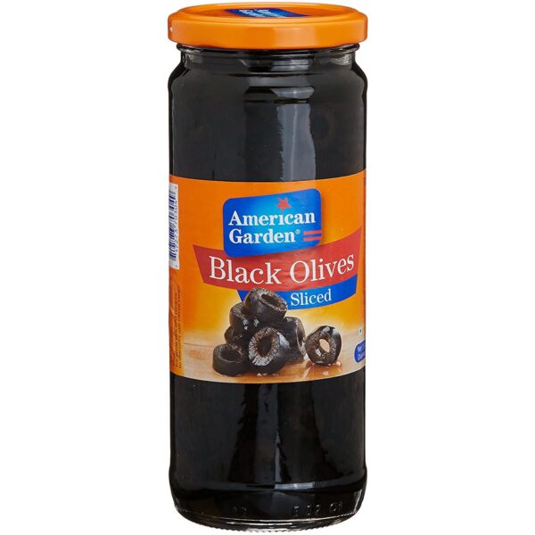 American Garden Black Olives Sliced, 15.87 oz ? 450 g - Fast Shipping to USA & Canada