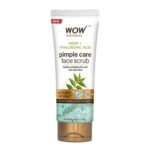 WOW Skin Science Neem & Hyaluronic Acid Pimple Care Face Scrub | Anti-Bacterial | Unclogs Pores | Removes Impurities | Improves Skin Elasticity | Hydrates Skin | 100gms - Fast Shipping to USA & Canada