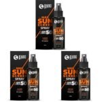 Beardo Max Sunscreen SPF 50 & PA+++ Spray for Men | Non-greasy Sunscreen for Men | Easy Application Sunscreen Spray | Sunscreen For Oily Skin | UVA UVB Protection | 50ml (Pack of 3) - Fast Shipping to USA & Canada