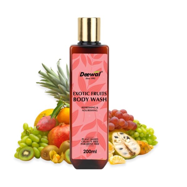 Deewal Exotic Fruit Body Wash - Invigorating & Nourishing Cleanser for Fresh, Supple Skin | Natural & Organic Skincare | Sulfate-Free | 200ml - Fast Shipping to USA & Canada