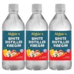 Abbie's White Distilled Vinegar 1419 ml (473 ml X 3 units) Product of USA With 5% Acidity | Zero Fat | Perfect For Cooking , Salad Dressing , Greater for making flavorful drinks , Cleaning Purpose and more - Fast Shipping to USA & Canada