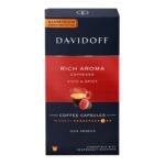 Davidoff Rich Aroma Espresso Vivid & Spicy Coffee 10 Capsules - 10/12 Intensity - 100% Arabica - 55G - Fast Shipping to USA & Canada