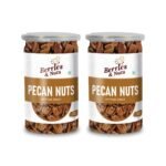Berries And Nuts Premium American Pecan Nuts 300 Grams | Crunchy Nuts, Rich in Protein & Fibre, Pecans | 2 Bottle of 150 Grams - Fast Shipping to USA & Canada
