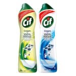 Cif Lemon and Original Multipurpose Surface Cleaner Cream for Kitchen & Bathroom | 100% Dirt & Grease Removal With Natural Cleaning Particle For Shiny Surface | Imported 2x500 ml, Multicolor - Fast Shipping to USA & Canada