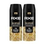 Axe Gold Temptation Long Lasting Deodorant Bodyspray For Men 150 ml, Pack of 2 - Fast Shipping to USA & Canada