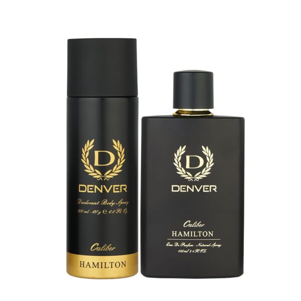 DENVER Caliber Perfume - 100ML & Caliber Deo - 200ML (Combo Pack of 2) | Long Lasting Fragrance for Men