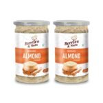 Berries And Nuts Skineed Almond Flour | Badam Powder, Blanched Almond Powder Without Skin | 300 Grams | 2 Bottle of 150 Grams - Fast Shipping to USA & Canada