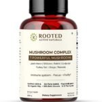 Rooted Mushroom Complex - 7 Mushrooms blend for Heart, Liver, Gut, Energy & Immunity (60 Veg Caps, 500 mg) |USDA organic, > 30% Beta Glucans - Fast Shipping to USA