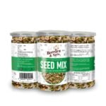 Berries And Nuts Healthy Roasted Seeds Blend | Pumpkin, Sunflower, Chia, Flax, Watermelon, Sesame Seeds | 600 Grams | 3 Bottles of 200 Grams - Fast Shipping to USA & Canada