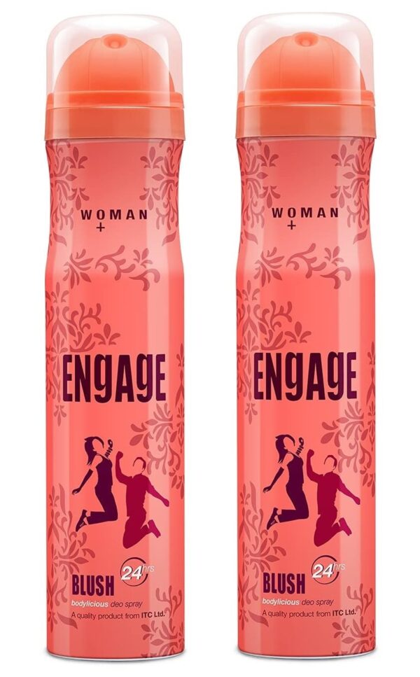 Engage Blush Deodorant For Women, Fruity and Floral, Skin Friendly, 150 ml Deo Body Spray 2Pcs - Fast Shipping to USA & Canada
