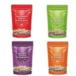 Rooted Delights All Time Favorite Makhana Combo Pack of 4 (35 g Each) Wellness in Every Crunch, Palm Oil Free, Roasted Foxnuts, Gluten Free, Low Calorie Healthy Snack | High Protein Roasted Makhana | Rich in Fiber - Fast Shipping to USA & Canada