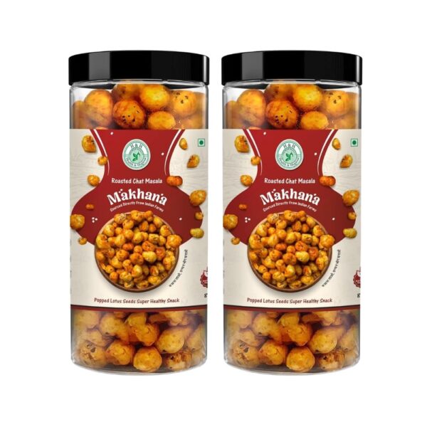 H&H HEALTH & HYGIENE Roasted Chat Masala Makhana Sourced Directly Healthy Snack Fox Nuts | Lotus Puffs | Rich in Calcium | Maintains Weight | Fit for Fasting(Makhana) (100g, Chaat Masala Pack Of 2)