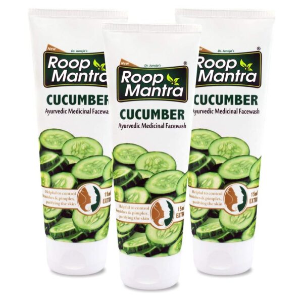 Roop Mantra Cucumber Face Wash 115ml (Herbal Face Wash for All) (Pack of 3, 115ml) - Fast Shipping to USA & Canada
