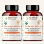 Rooted Active Naturals Organic Cordyceps Militaris Mushroom Extract Capsules, 500mg, 60 Count, Energy, Endurance, Performance (Pack of 2) - Fast Shipping to USA