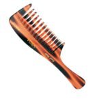 Vega Tortoise Shell Pattern with 2 Rows De-Tangling Hair Comb,Handmade, (India's No.1* Hair Comb Brand)For Men and Women, (HMC-22) - Fast Shipping to USA & Canada