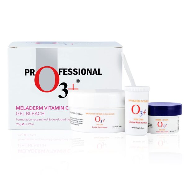 O3+ Meladerm Vitamin C Gel Bleach 96g for Skin Brightening Dull Skin | TAN Removal for Face, Suitable for Men & Women - Fast Shipping to USA & Canada