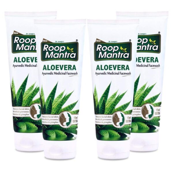 Roop Mantra Aloe Vera Face Wash 115ml (Pack of 4, 115ml) - Fast Shipping to USA & Canada