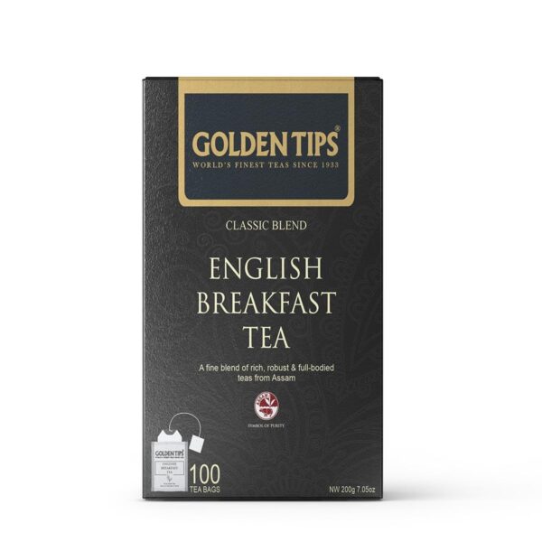 Golden Tips Classic Blend English Breakfast Tea Bags | 100 Tea Bags | 200 Grams - Fast Shipping to USA & Canada