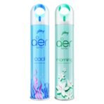 Godrej aer Spray | Room Freshener for Home & Office - Cool Aqua & Jasmine Delight | Pack of 2 (220 ml each) | Long-Lasting Fragrance - Fast Shipping to USA & Canada