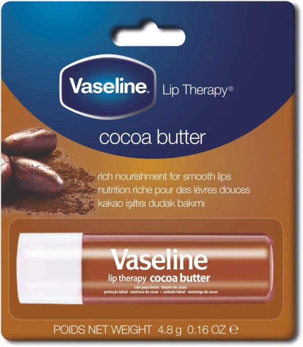 Vaseline Lip Care Cocoa Butter Rich Nourishment, 4.8 Gm, White - Fast Shipping to USA & Canada