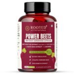 Rooted Actives Power Beets Capsules - Beet Root Extract with L-Arginine, Grape Seed, Piperine | Heart & Circulation Support, Nitric Oxide Booster - Fast Shipping to USA