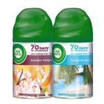 Air Wick 250 Ml (Pack Of 2)-Vanilla & Muskmelon (Summer Delights) & Sea Wood & Driftwood (Turquoise Oasis),Freshmatic Automatic Air Freshener Refill|2600 Sprays Guaranteed|Automatic Room Freshener - Fast Shipping to USA & Canada