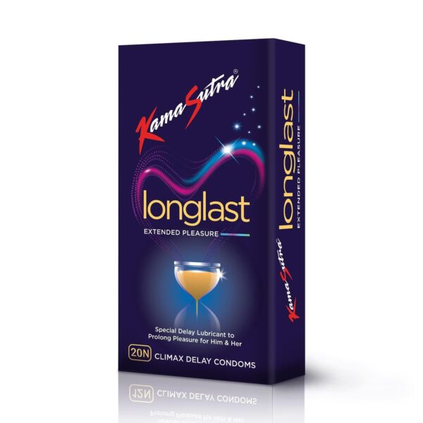 KamaSutra LongLast Condom for Men |Pack of 20 - Fast Shipping to USA