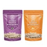 Rooted Delights Double Truffle & Bold Cheddar Roasted Makhana | Pack of 2 (35g each) | Healthy Puffed Snacks | Low Calorie | Gluten Free | Roasted Foxnuts | MSG Free | Zero Trans Fat | No Preservatives - Fast Shipping to USA & Canada