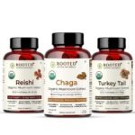 Rooted Active Naturals Organic Mushroom Extracts Combo - Reishi, Lion's Mane, Turkey Tail, 100% Fruit Body, No Fillers - Fast Shipping to USA