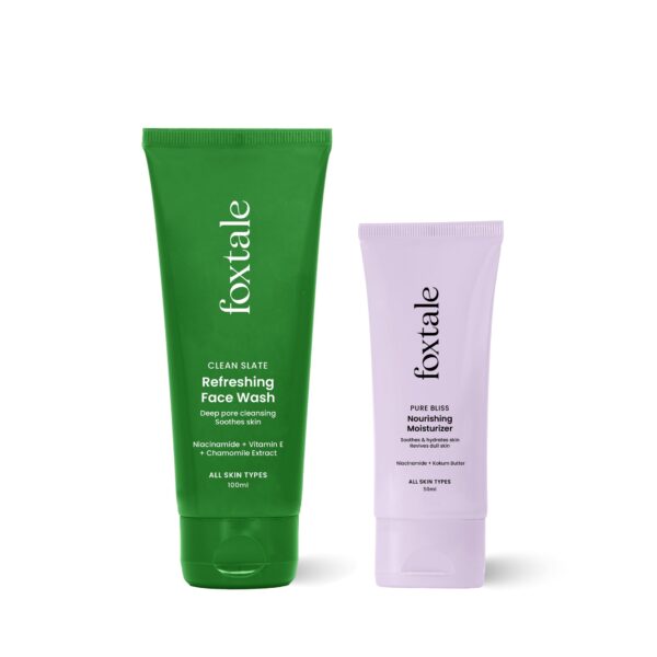 Foxtale Combo | Everyday Glow Duo | With Foxtale Refreshing Face Wash 100ml + Foxtale Nourishing Moisturizer 50ml - Fast Shipping to USA & Canada