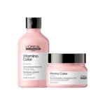 L'OREAL PROFESSIONNEL PARIS Vitamino Color Shampoo 300Ml & Hair Mask 250Gm Combo With Resveratrol For Color-Treated Hair, Serie Expert (Pack Of 2) - Fast Shipping to USA & Canada