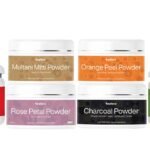 Beaface Skin Glowing Combo Pack Hibiscus Powder Multani Mitti Powder Orange Peel Powder Rose Petal Powder Charcoal Powder Neem Powder(!00gm Pack of 6)