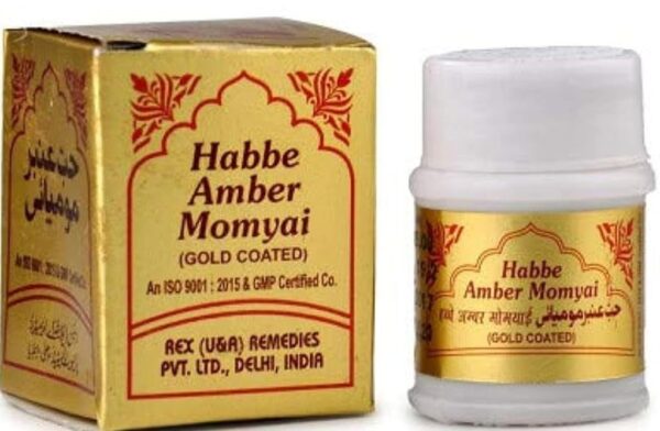 Rex Remedies Habbe Amber Momyai Gold (10Pills) Comes With S Rose Water, Pack Of 1