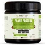 Rooted Actives Plant Protein Powder, 24gm | Pea, Mushrooms, Spirulina & Probiotics | Vegan Protein Powder | Plant Based Protein Powder | - Fast Shipping to USA