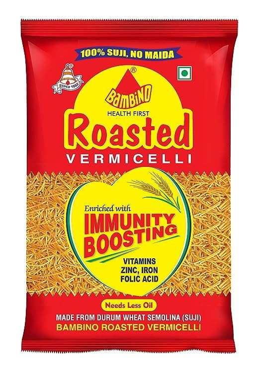 Bambino Roasted Vermicelli| Sewaiyan| 400 Gm Each| Pack of 2| 800 Gm - Fast Shipping to USA & Canada