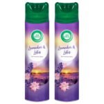 Air Wick Lavender & Lotus - 245 ml - Room Air Freshener Spray | Works as Room Freshener and Bathroom Freshener with Long-Lasting Fragrance | Eliminates Odours (Pack of 2) - Fast Shipping to USA & Canada