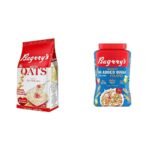 Bagrry's White Oats, 1kg with Free Bagrry's White Oats, 200g and Bagrry's No Added Sugar Crunchy Muesli Jar, 1000g - Fast Shipping to USA & Canada