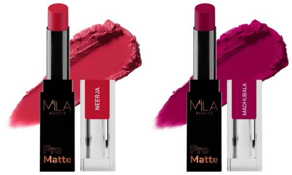MILA Beaute Pro Matte Lipstick | Creamy Matte Lipstick | Shade - Neerja, 4.2g Pro Matte Lipstick | Creamy Matte Lipstick | Shade - Madhubala, 4.2g
