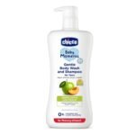 Chicco Baby Moments Gentle Bodywash & Shampoo with Green Apple & Peach, 500ml | Head-to-Toe | No Tears Formula | Hydrated Skin & Hair | Dermatologically Tested | Parabens & Phenoxyethanol Free - Fast Shipping to USA & Canada