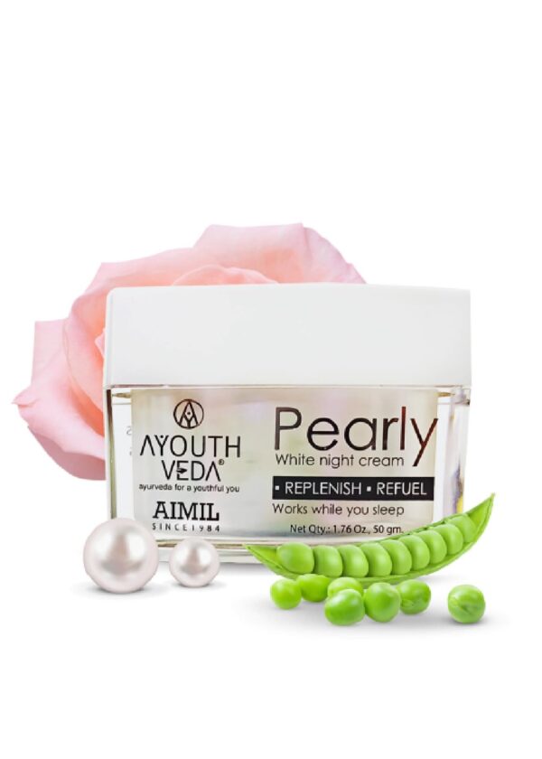 Ayouthveda Pearly White Night Cream | Nano Pearl-Pea Complex, With Natural Pearls & Milk Cream | Helps To Reduce Skin Discoloration & Fine lines | Daily use Night Cream (Pack of 1-50 Gm) - Fast Shipping to USA & Canada