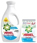 Ariel Matic Liquid Detergent Top Load 2 Ltr + 500 MilliLitre Free & Ariel Matic Top Load Detergent Washing Powder - 1 kg COMBO - Fast Shipping to USA & Canada