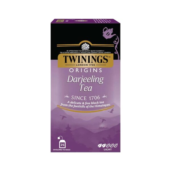 Twinings Darjeeling Tea,25 Teabags,Premium Black Tea,Twinings Origins,Light Strength,Delicate&Subtle,50 Gm,Pack of 25 - Fast Shipping to USA & Canada