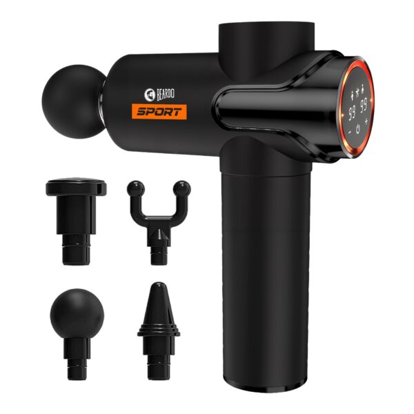 Beardo Deep Tissue Massage Gun | Sports Massager | Full Body Massager Machine for Pain Relief | 99 Performance Modes | Massage Machine for Body Pain | Faster Muscle Recovery with Multiple Attachments | Massage Gun For Men - Fast Shipping to USA & Canada