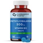 Carbamide Forte Vitamin B12 Supplements 500 mcg - Methylcobalamin B12 Vitamin Tablets for Men & Women - 90 Veg Tablets - Fast Shipping to USA