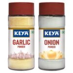 Keya Combo of Garlic Powder 55gm, Onion Powder 50gm | Ready to use | Sourced From Whole | Zero added Colours, Fillers, Additives & Preservatives | Pack 2 - Fast Shipping to USA & Canada